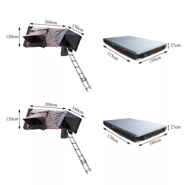 Tente de toit à coque dure en aluminium 